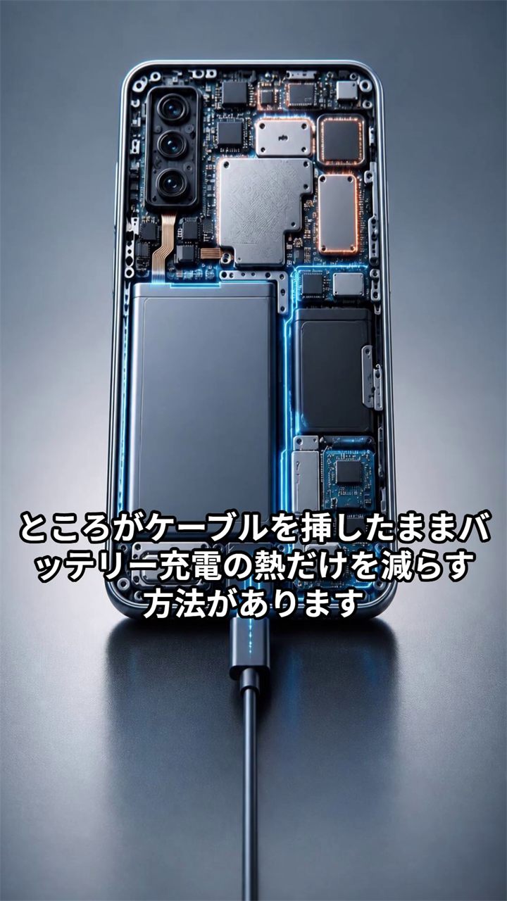 バッテリー側の充電を止めて本体側へ電力を回す概念図