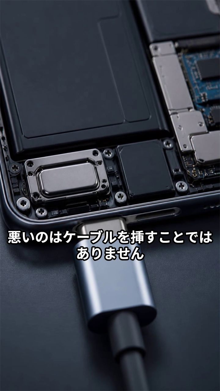 ケーブルを挿すこと自体が悪いわけではないことを示したイメージ
